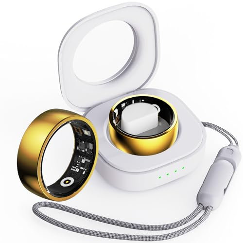 Smart Ring Android Fitness Tracker Ring Smartringe für Herren Damen Smart Ring Herzfrequenz Wasserdicht Smartring mit Schrittzähler Schlaftracker Ring iOS Smart Workout Fitness Ring Edelstahl