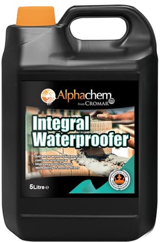 CROMAR AlphaChem Integral Waterproofer | Liquid Admixture for Cement Mixes | Reduces Water Absorption | Enhances Workability | Integral Liquid Waterproofer Admixture | 5L