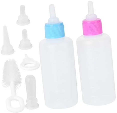 BELLIFFY 4sets Cat Milk Feeding Bottle Pet Nursing Kit Kitten Bottle Food Grade Materials Elegant Design