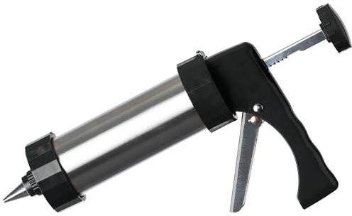 Brandsseller Juego de prensa de repostería con 8 plantillas y 8 boquillas, jeringa para galletas, churros, decoración para tartas, color negro