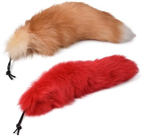 Nocyclonic 2 Pieces Fuchsschwanz Anhänger fox tail Schlüsselanhänger Niedlicher Fuchsschwanz-Schlüsselanhänger, Anhänger, Frauen, Schlüsselanhänger, Pompoms, Schlüsselanhänger 40cm (11)