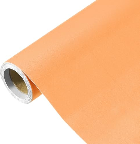 QUARKZMAN 118 x 15.7 Papier Peint Orange, Papier Peint Autocollant, Papier Contact Orange en Vinyle de Couleur Unie Auto-Adhésif pour Décoration Murale
