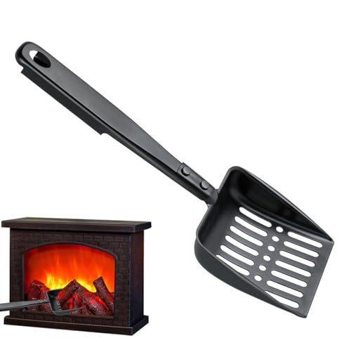 Metal Fireplace Ash Shovel, Wood Stove Ash Sifter, Heat Resistant Ash Shovel, Iron Coal Shovel, BBQ Grill Ash Shovel, Heat Resistant Ash Shovel, Iron Coal Shovel for Outdoor BBQ Grills, Wood Stove