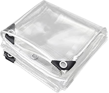 Telone in plastica trasparente, 2,5 x 2,5 m, impermeabile, con occhielli, per giardinaggio, campeggio e viaggi