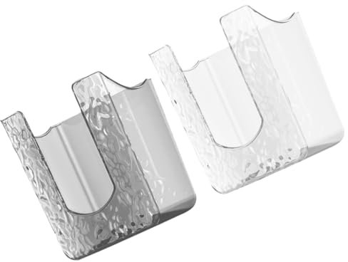 Homoyoyo 2pcs Wall Mounted Tissue Box Holder and Wipes Dispenser Wave Pattern, White and Grey, Plastic Bathroom and Kitchen Wipe Storage Container for Toilet and Washroom