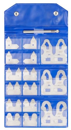 Lbvzxkad Ensemble de 26 Jauges de Rayon de 0,010 à 0,500 Pouce avec Support, Kit D'Outil de Mesure de Rayon 3602-5025