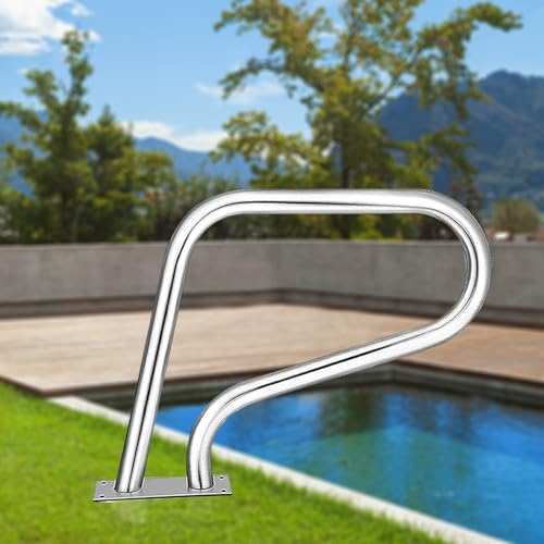 Pasamanos de piscina de acero inoxidable 304 con placa base de fácil montaje, barras de seguridad para piscinas interiores y exteriores enterradas, barandilla de escalera antideslizante para spa