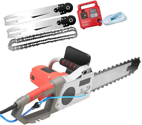 Tronçonneuse à Béton Électrique à Chaîne Diamantée - 6 000 Tr/Min, avec Système Anti-Poussière Alimenté Par Eau, Chaînes Et Guide-Chaîne,Cuttingdepth-480mm