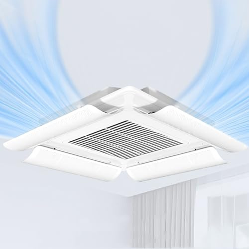 Central Air Conditioning Deflector, Ceiling Air Conditioner Wind Deflector, Prevent Direct Blow, Inclinazione Angle Adjustable, Installazione Facile (1)