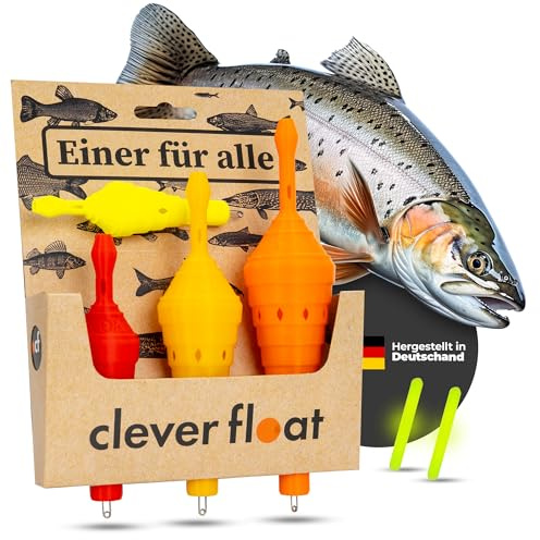 Clever Float Angelposen Set ohne Blei – Posen mit AirControl-System | Schwimmer Angeln mit verstellbarem Anbisswiderstand | Posen Angeln für Forelle, Hecht & Karpfen