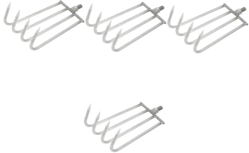 TOYANDONA 4 Pièces Râteau Aquatique Acier Inoxydable à Dents Outil de Désherbage Portable pour Étangs et Plein Air