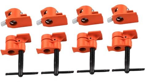 Pack of 4 Wood Gluing Pipe Clamp Set, 1/2 Cast Iron Pipe Clamps, Heavy Duty Pipe Clamps for Woodworking, Carpentry, Workbench, Quick Release Clamps for Pipes