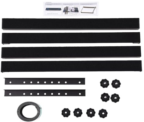 Guitar Pedal Board 48.8x28x5.8cm/19.2x11x2,3 Zoll Schwarzer Aluminiumlegierungseffekt Pedalboard mit Befestigungsband, Schrauben, Kreuzstange, Seitenstange