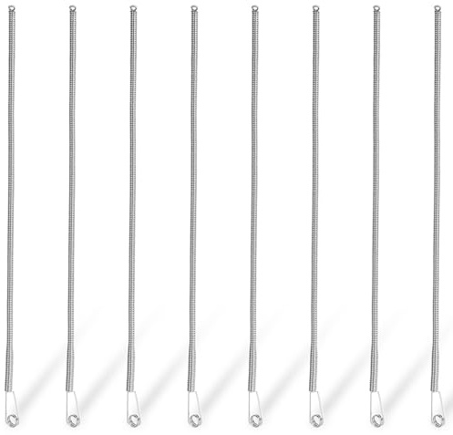 Bremorou 8 Stück Fangnadel Einfädelhilfe Nadel Kordelzug Einfädler Werkzeug mit Feder Biegsamer Seil Clip Flexibles Nadeleinfädler Kapuzenpullover Schnureinfädler für Hoodies Jacken Hosen