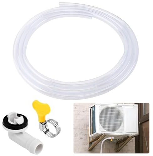 3/10Ft Air Conditioner Drain Hose,Portable AC Drain Hose Leak Proof Flexible Durable Drains Hoses for Mini Split,Window Air Conditioner Unit Parts,Hoses Connector and Clamp(10FT,COLOR:white)