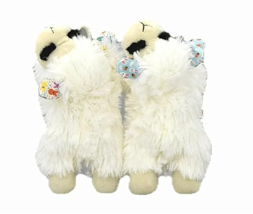 Adorable Easter Plush Lamb Dog Toy Set – 2 Pack Squeaky Lamb Chop Style Puppy Toys with Festive Bunny Pattern Ears and Paws, Soft Spring Holiday Chew and Play Toy for Dogs