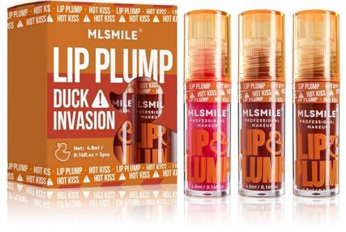Lissymuse 12H Hidratación Duradera Voluminizador Aceite Labial, 3 piezas Fat Lip Oil Gloss Set - Lip Plumper Lipgloss Brillo de Labios para Niñas, Nutritivo y Tintado para un Acabado Muy Brillante