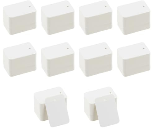 1000 Pièces Etiquette Prix Kraft, Thickened, 3,5x5 cm, Étiquettes Perforées, Price Tags pour Etiqueteuse Prix Vetement, Bijoux, Bagages et Cadeaux Artisanaux (Blanc)