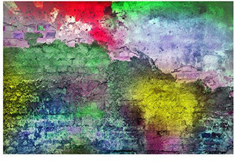 Bilderwelten Magnettafel - Bunte besprühte alte Wand aus Backstein - Memoboard Quer Wandbild Magnettafel Pinnwand Magnetboard Magnetpinnwand Magnetwand Stahl Küche Büro, Größe HxB: 40cm x 60cm