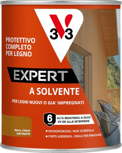 V33 Protettivo Completo Legno a Solvente Expert Noce Chiaro 0,75L