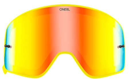 O'NEAL | Motocross-Brillen-Ersatzteile | Motorrad Enduro | Magnet-Linse aus Polycarbonat, Hochwertige und schlagfeste Linse mit 100% UV Schutz | B 50 Goggle Yellow Spare Leans | Radium Red