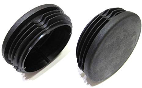 Runde Kunststoff-Endkappe (ca. 60 mm) (für Lochgrößen von 2 1/8 bis 2 9/32, einschließlich 54 mm – 58 mm), Abdeckung für Zaunpfosten, Möbel-Veredelungsstopfen (schwarz, 2 Stück)