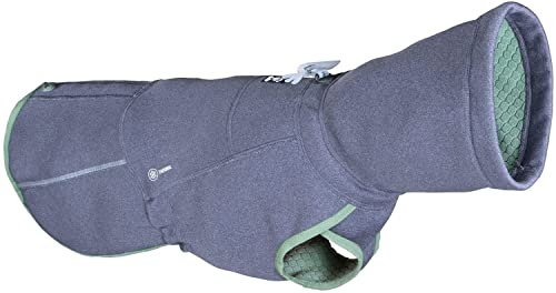 Hurtta Razzle-Dazzle Midlayer Jacke für Hunde, verstellbar, wendbar, Pull On, unter Regenmänteln und Wintermänteln zu verwenden - Blackberry/Grau-Grün 50 cm