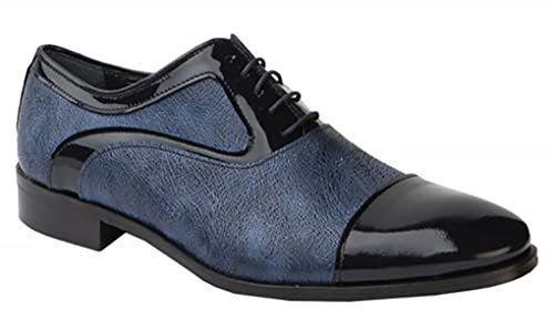 FENATTI Almansa, blå lackskor för män. Modell: F4159 Blå 38/48. (Blå, nummer-40