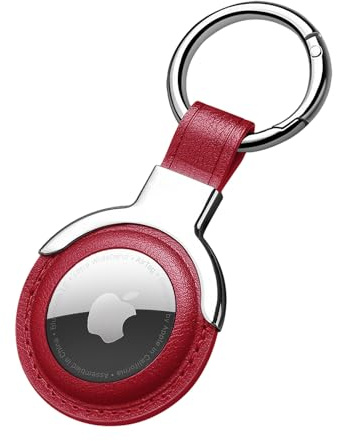 Sichy PU-Lederhülle für Apple AirTags - Schutzhülle mit Schlüsselanhänger und Schleifenhalter