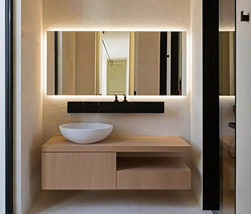 baanio - Espejo Baño con Luz Cálida 60x80 cm Estel | Espejo Baño Led Retroiluminado | Vidrio Resistente 4 mm, Plata Ecológica sin Cobre | Fácil Montaje Horizontal o Vertical | Diseño Moderno
