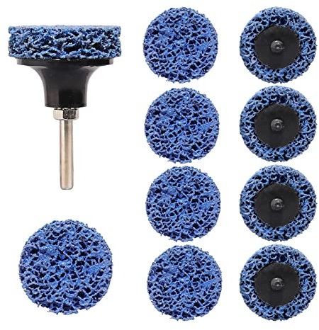 Shineboc Disco Abrasivo Grueso, 10 Piezas 50mm Disco De Lija CSD De Tejido De Nailon Para Lijado, Pulido, Eliminación De óxido Para Metal, Acero, Acero Inoxidable (Azul)