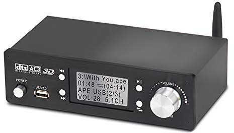 Decodificador de audio, decodificador de audio 5.1CH Receptor Bluetooth 5.0 DAC DTS AC3 Dolby Atmos 4K HDMI Extractor Converter SPDIF ARC PCUSB Tarjeta de sonido