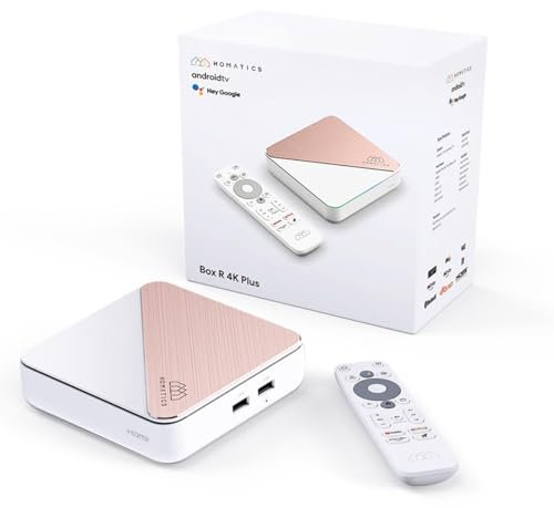 Nonic [Test SEHR GUT *] Homatics Box R 4K Plus Android TV Box - Smart TV Streaming Receiver, Dolby Atmos, Google Zertifiziert, Netflix 4K, Prime Video 4K, Disney+ 4K, Gigabit, WiFi HDMI Kabel