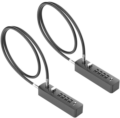 MeBantoo Lucchetto con cavo a combinazione, 60 cm, in acciaio, con combinazione a 4 cifre, codice ripristinabile per biciclette, biciclette, cancelli, recinzioni esterne, armadietti, porte del