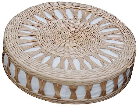 Duiaynke Rattan handgewebtes Sitzkissen, Meditationskissen, Tatami-Bodenkissen, Heim-, Wohnzimmer-Boden-Sitzkissen