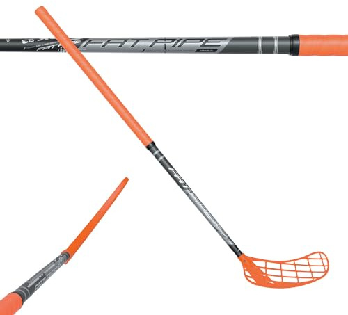 FAT PIPE | Floorball Unihockey Schläger Rock 33 Unihand mit gerader Schaufel | Markenqualität aus Finnland (Schaftlänge 82 cm, Neon Orange)