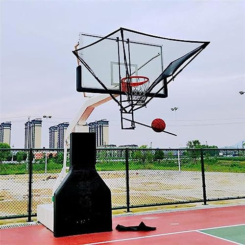 Trichterförmiges Basketballkorb-Rebounder-Netz, Metall-Basketball-Schuss-Rebounder-Netzsystem, hängendes, einfach zusammenklappbares Basketball-Rebounder-Gerät, für Basketball-Tor-