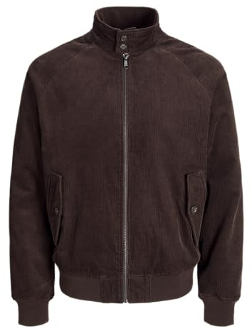 JACK&JONES Herr JPRBLUCASE Corduroy Harrington JKT kort jacka, Coffee Bean, S, Kaffeböna, S