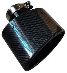 Sound Auspuff Endrohr 1Pcs Auto Remus Schalldämpfer Rohr Universal Oval Glänzend Carbon Faser Schwarz Auspuff Schalldämpfer Spitze Geändert 150mm Große Durchmesser Düse Auspuff Endrohr(80MM IN 150MM O