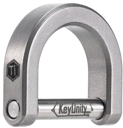 KeyUnity KA17 Titanium D Ring Key Shackle, U Shape Key Ring Horseshoe Clasp for Car Fob, DIY Leather Key Organizer Keychain