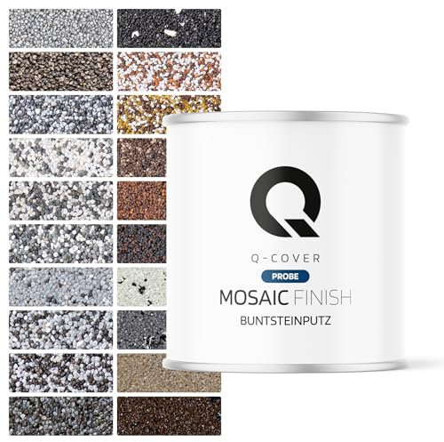 Q-COVER Tester per intonaco in pietra colorata, campione di colore liquido, 2,5 kg, intonaco decorativo