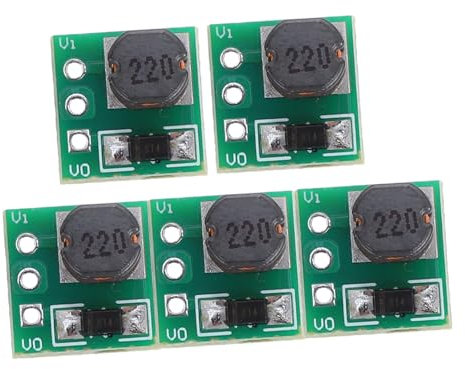 BRIGHTFUFU Modulo Convertitore Dc-dc Elevatore di Tensione 3,7v a 5v, Regolazione Stabile, 5 Pezzi per Scheda Pcb