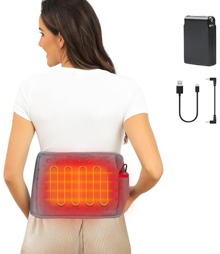 Heat Pad for Back Pain Relief with 10000mAh Battery,Cordless Portable Back Heating Pad,Heated Back Warmer with 3 Heat Settings for Lower Back, Lumbar, Abdomen