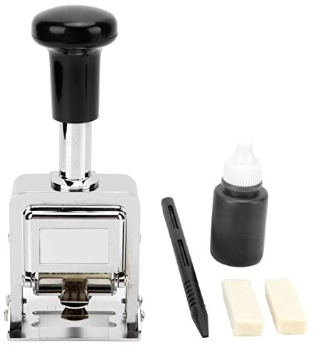 Baxnore Automatische Nummerierungsmaschine, 6 Ziffern, automatische selbstfärbende Nummerierungsstempelmaschine, selbstfärbender Nummernstempel, Nummerierungsstempel für die
