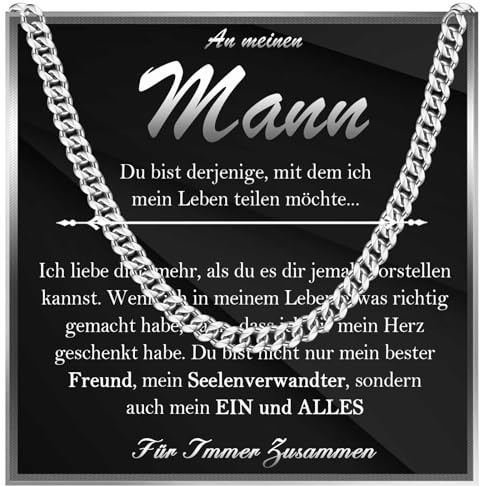 FAOMZQ Geschenke für Männer, Abitur Geschenk für Jungen, Edelstahlkette für Papa Bruder Sohn Enkel Neffen Meinen Mann zum Abschluss Abi Vatertag Geburtstag Valentinstag Jahrestag Weihnachten