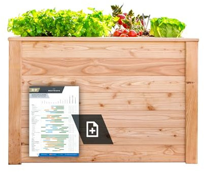 WESTMANN Hochbeet aus Lärchenholz | 100x65x66 cm Natur | Kräuterbeet für den Außenbereich | Holzhochbeet zum Bepflanzen von Gemüse & Kräutern