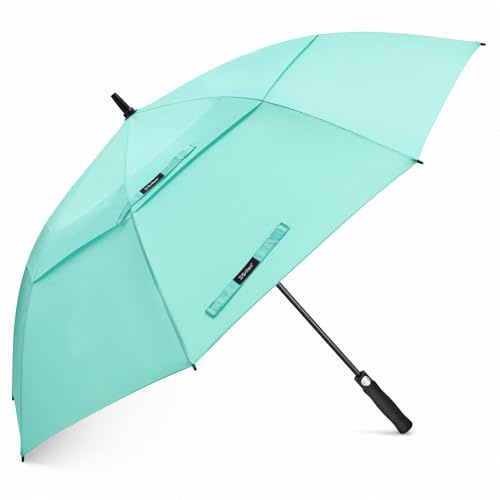 G4Free Golfparaply som öppnar sig automatiskt, överdimensionerat paraply, extra stort paraply med dubbelt tak, ventilerande, vindtätt och vattentätt käpparaply, 119/137/157/173 cm