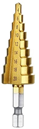 Broca de titanio Towayer HSS de 4-12, 4-20, 4-32mm, juego de brocas for madera, Mini accesorios de taladro de carburo, brocas cónicas de titanio for Metal(4-20mm-01)