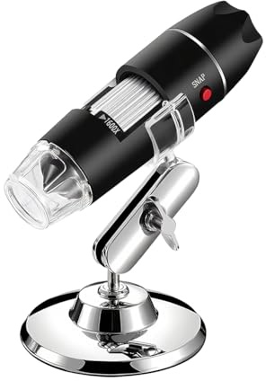 Nicear Microscope numérique USB 50X-1600X - Caméra HD Wi-FI/Filaire avec 8 LED pour Android et Windows, Portable pour Usage Scientifique et Industriel