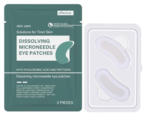 Parches para ojos con microagujas, reducen las arrugas, la hinchazón, solubles debajo de la cubierta de los ojos, máscara de ojos con microagujas de ácido hialurónico, parches para ojeras para piel